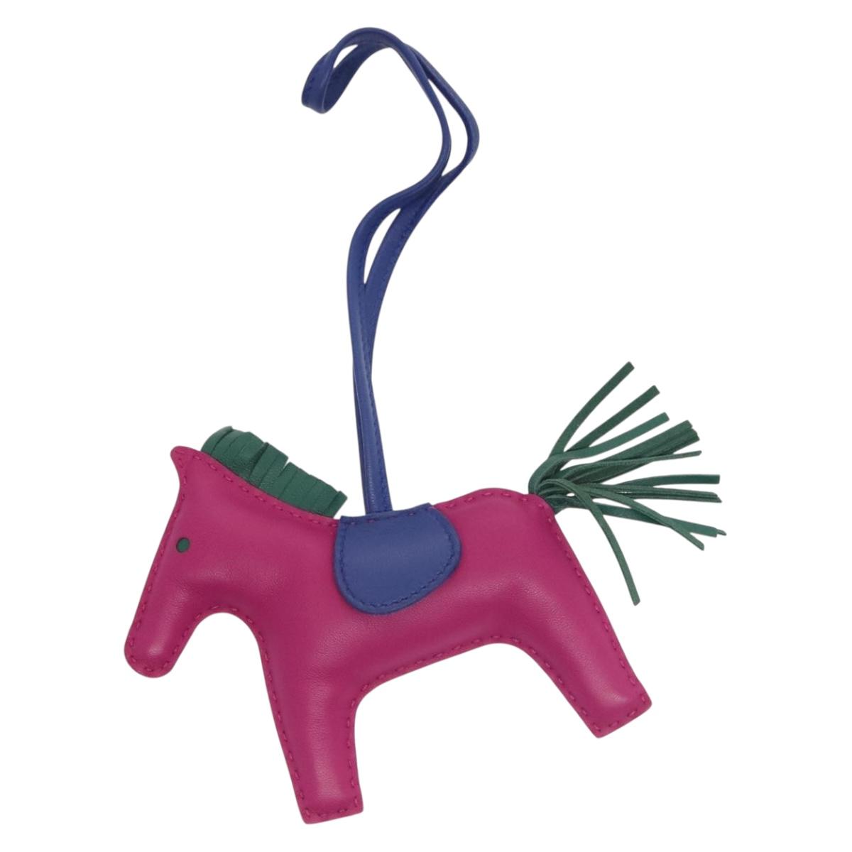 HERMES Rodeo Charm MM Leather Purple Auth 138880M