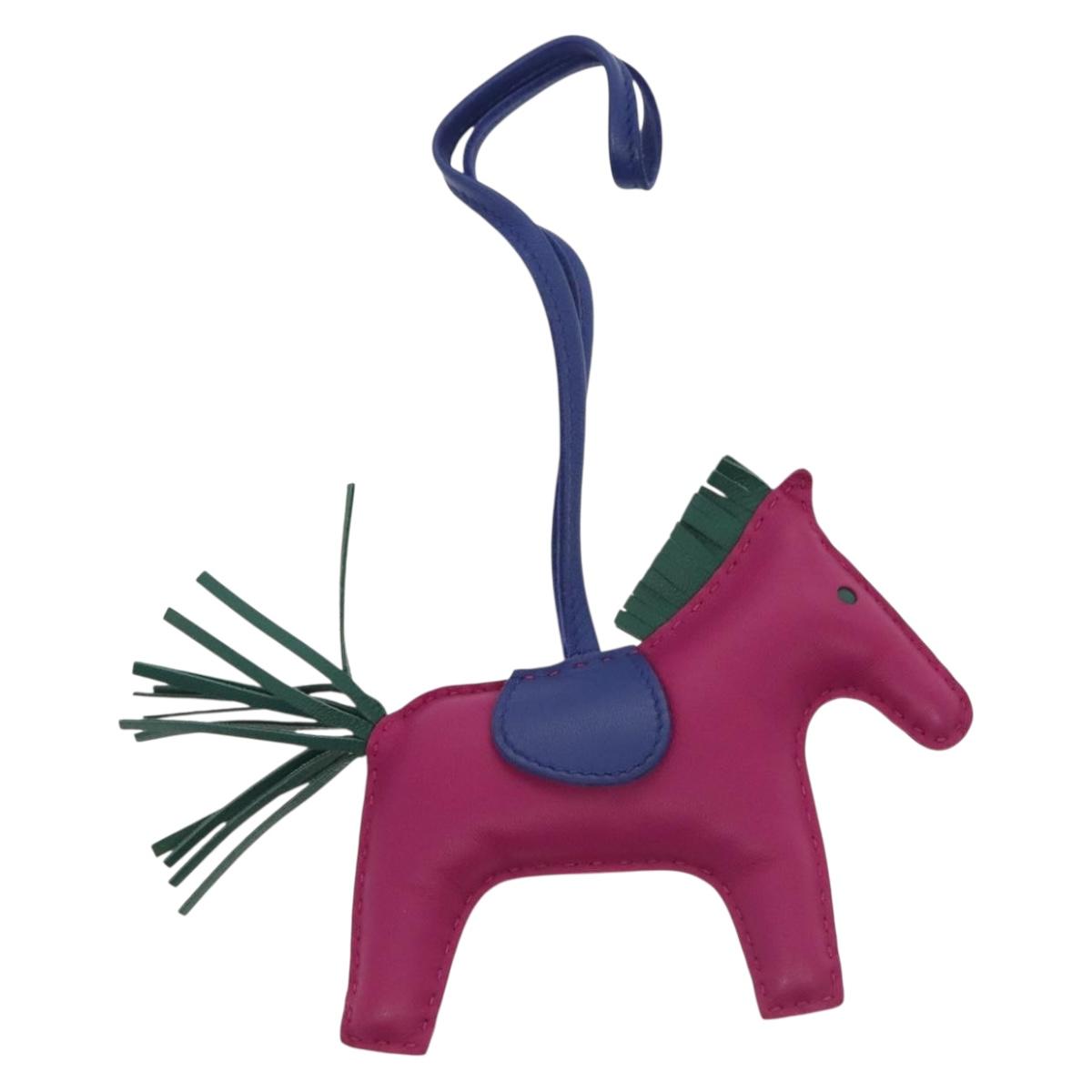 HERMES Rodeo Charm MM Leather Purple Auth 138880M