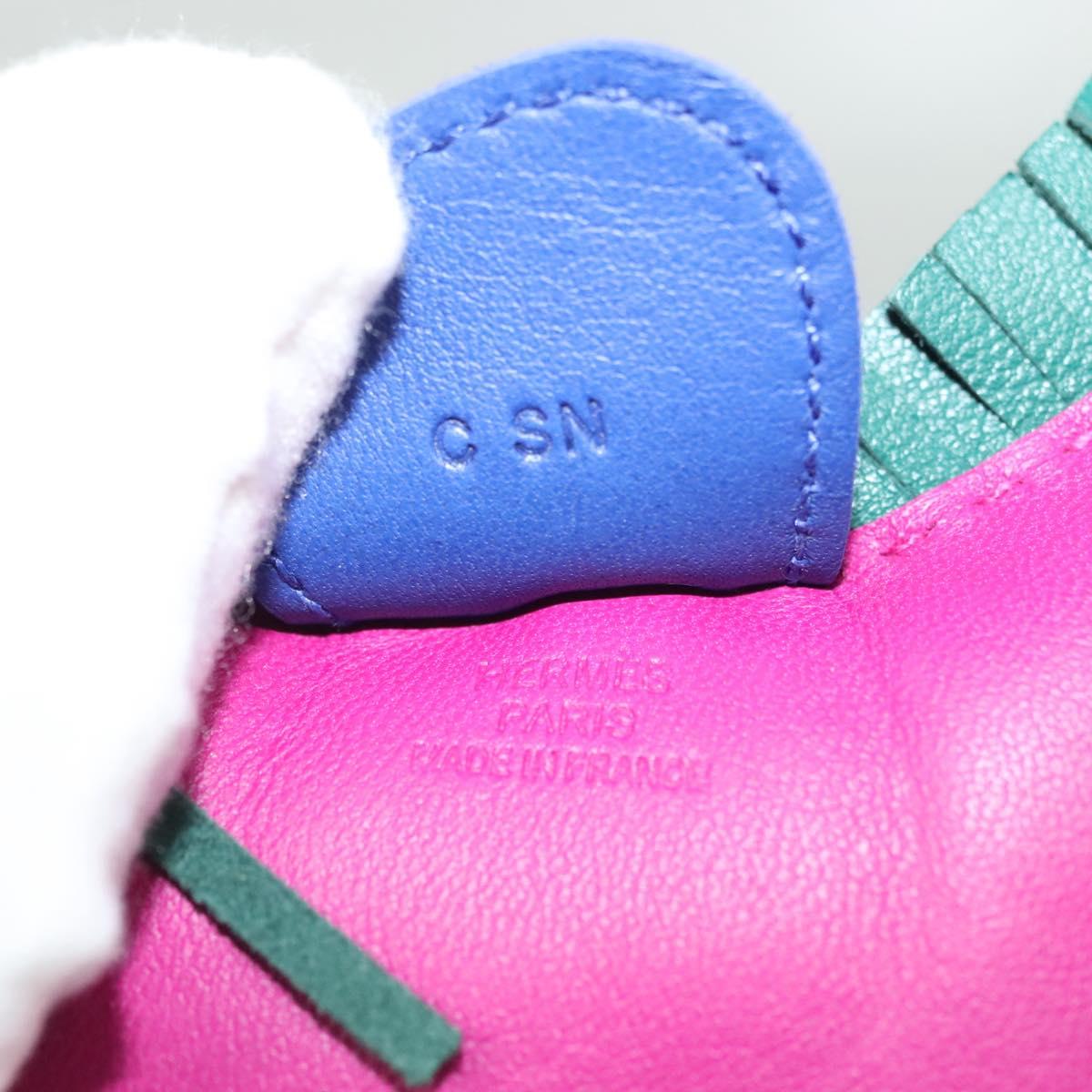 HERMES Rodeo Charm MM Leather Purple Auth 138880M