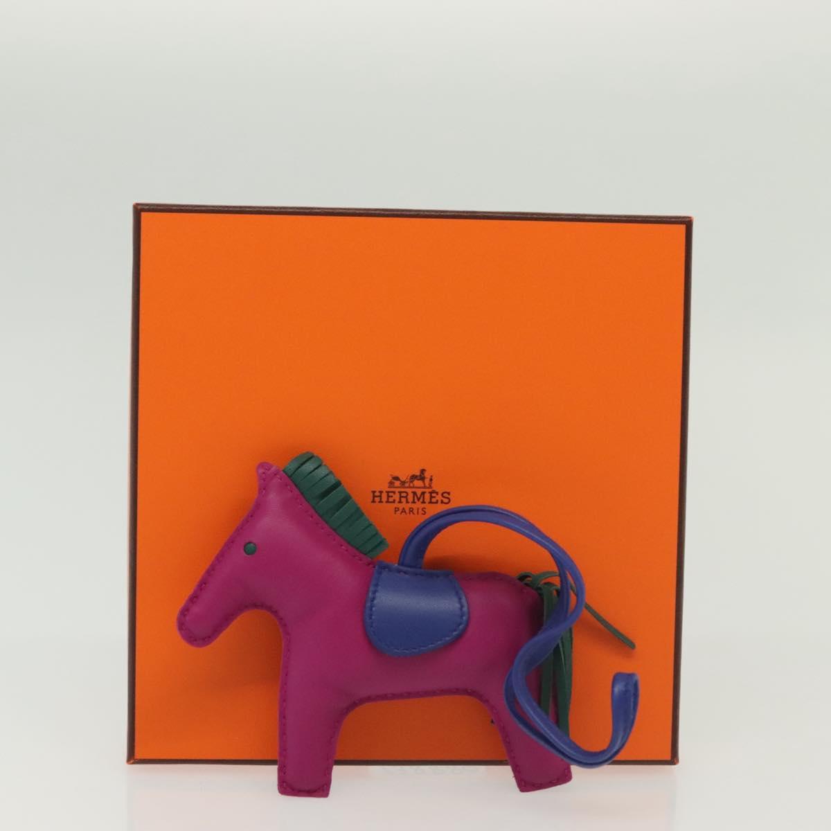 HERMES Rodeo Charm MM Leather Purple Auth 138880M