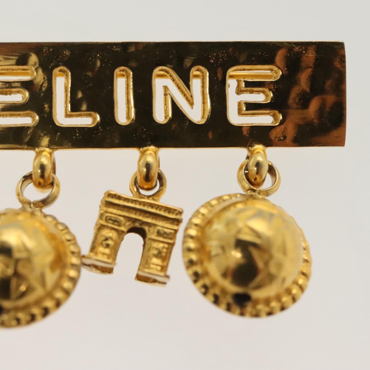 CELINE Brooch metal Gold Auth 138900V