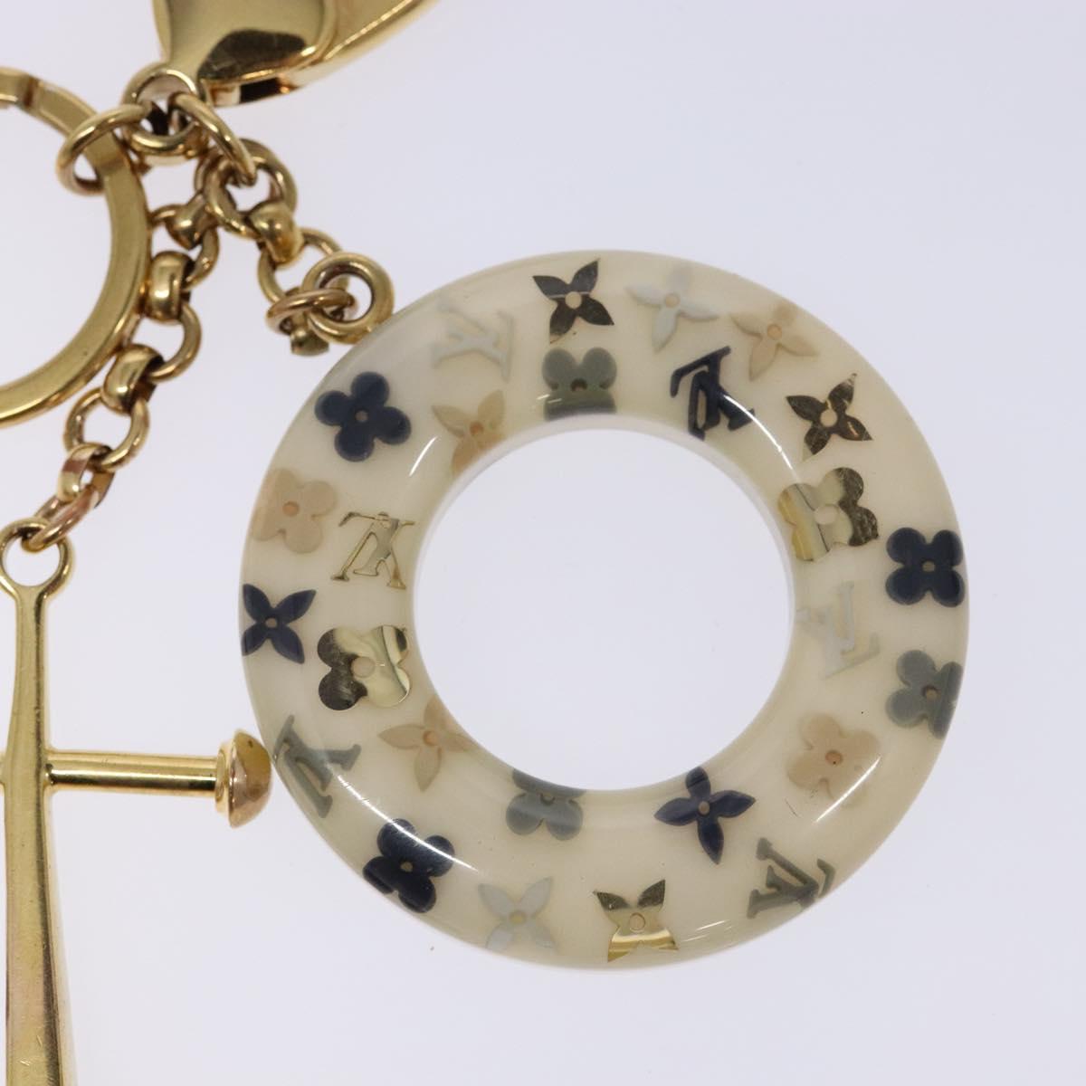 LOUIS VUITTON Porte Cles Marina Charm plastic Gold M66141 LV Auth 138908V