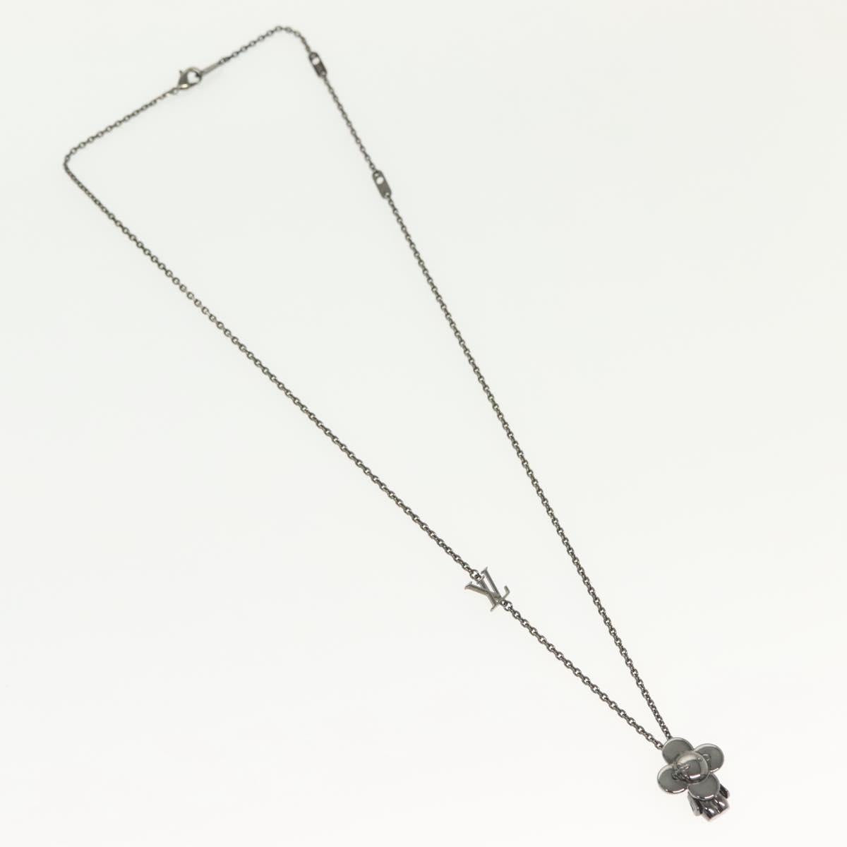 LOUIS VUITTON Pendant Vivienne Necklace metal Gunmetal M00831 LV Auth 138910