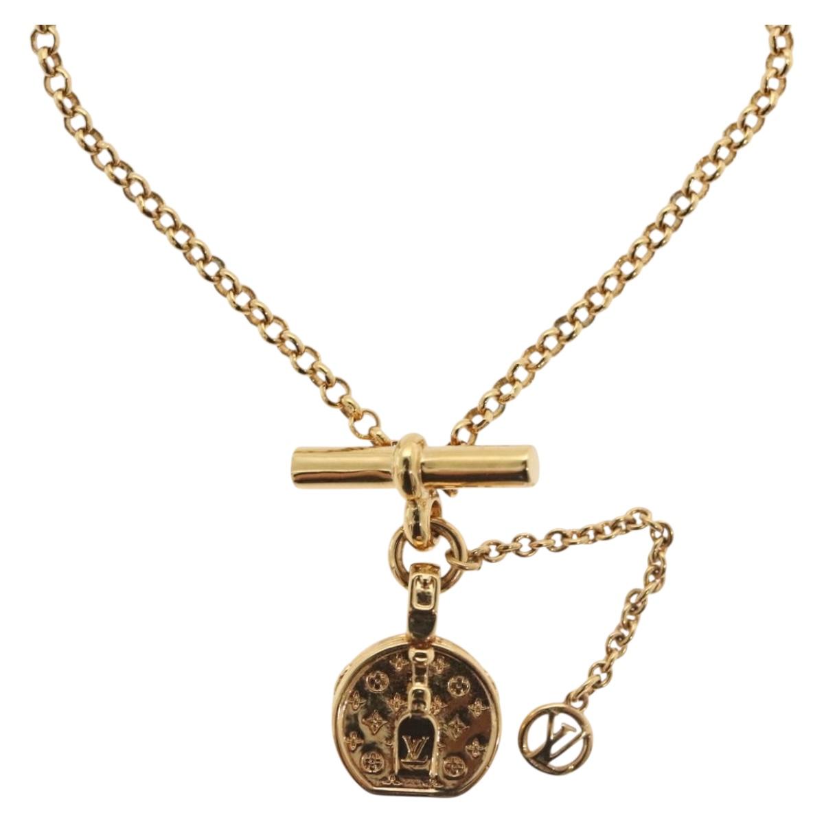 LOUIS VUITTON Collier LV Tribute Necklace metal Gold M00569 LV Auth 138912