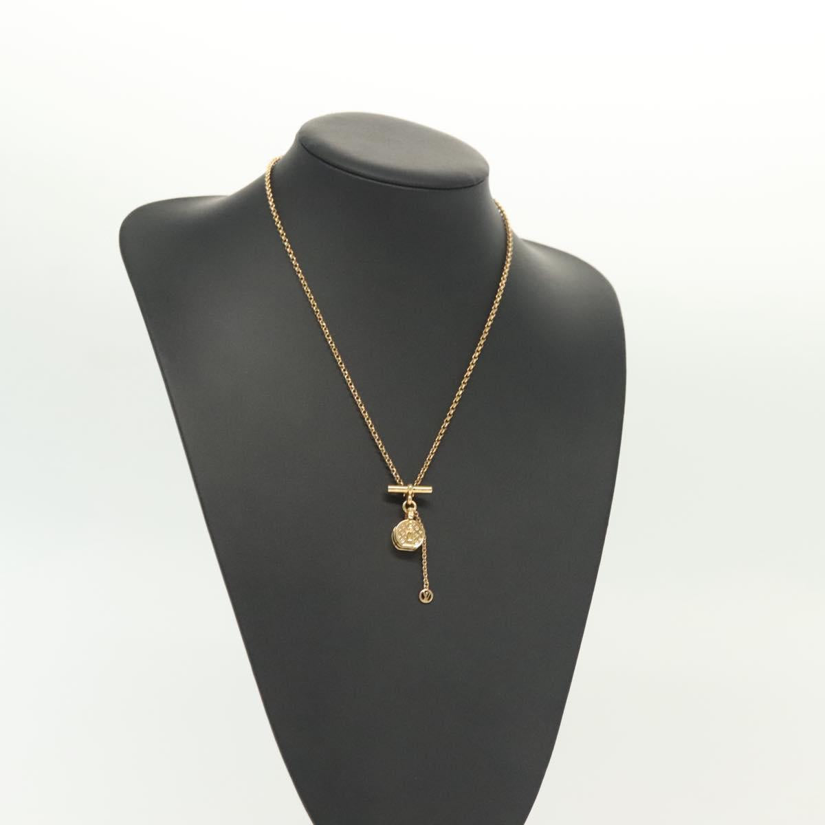 LOUIS VUITTON Collier LV Tribute Necklace metal Gold M00569 LV Auth 138912