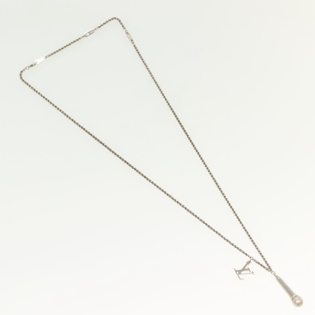 LOUIS VUITTON DJ Vocabulary Necklace metal Silver M69458 LV Auth 138915