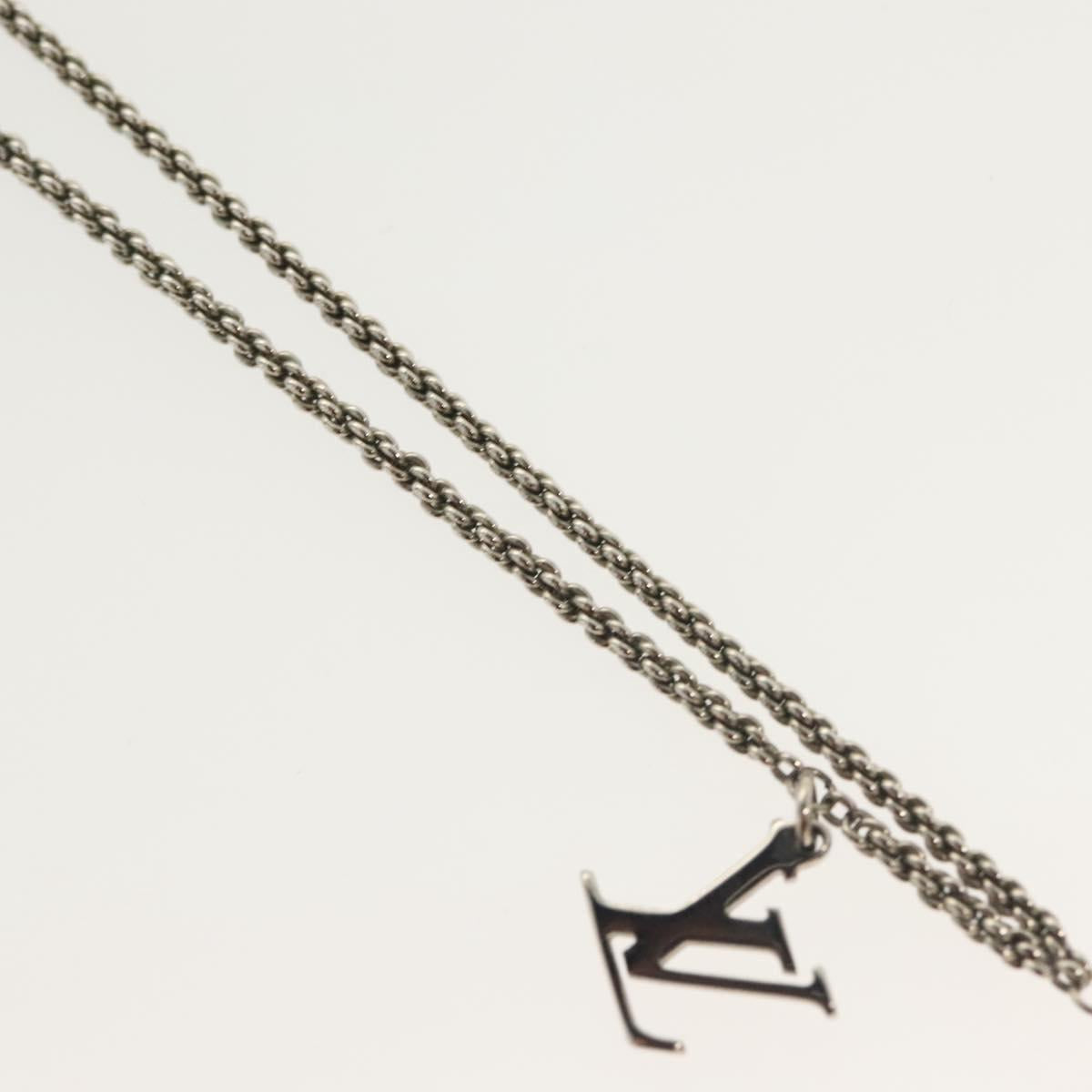 LOUIS VUITTON DJ Vocabulary Necklace metal Silver M69458 LV Auth 138915