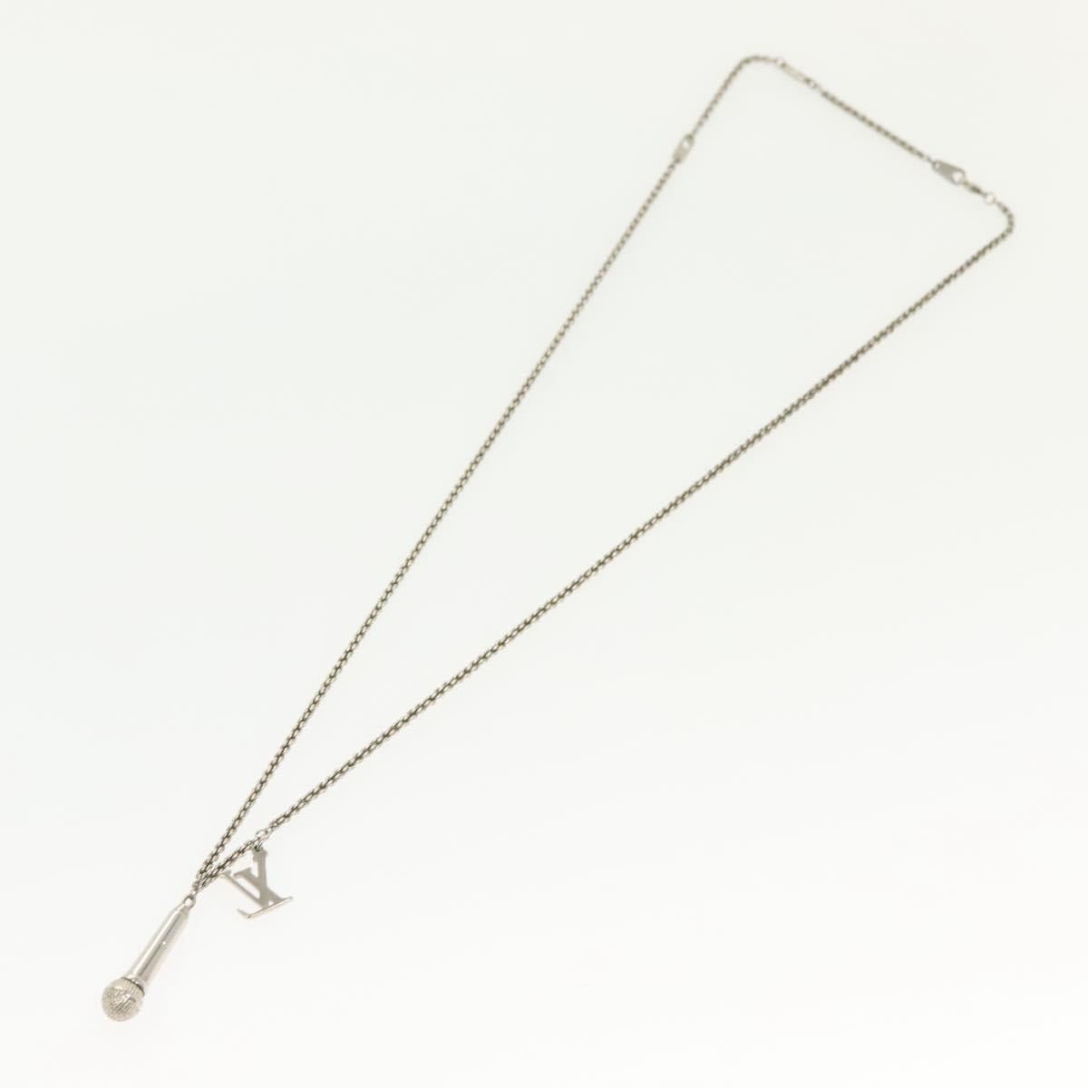 LOUIS VUITTON DJ Vocabulary Necklace metal Silver M69458 LV Auth 138915