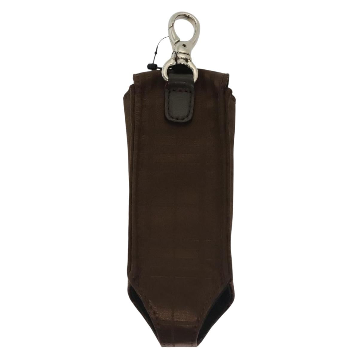 BURBERRY Golf Ball Case Nylon Brown Silver Auth 138917