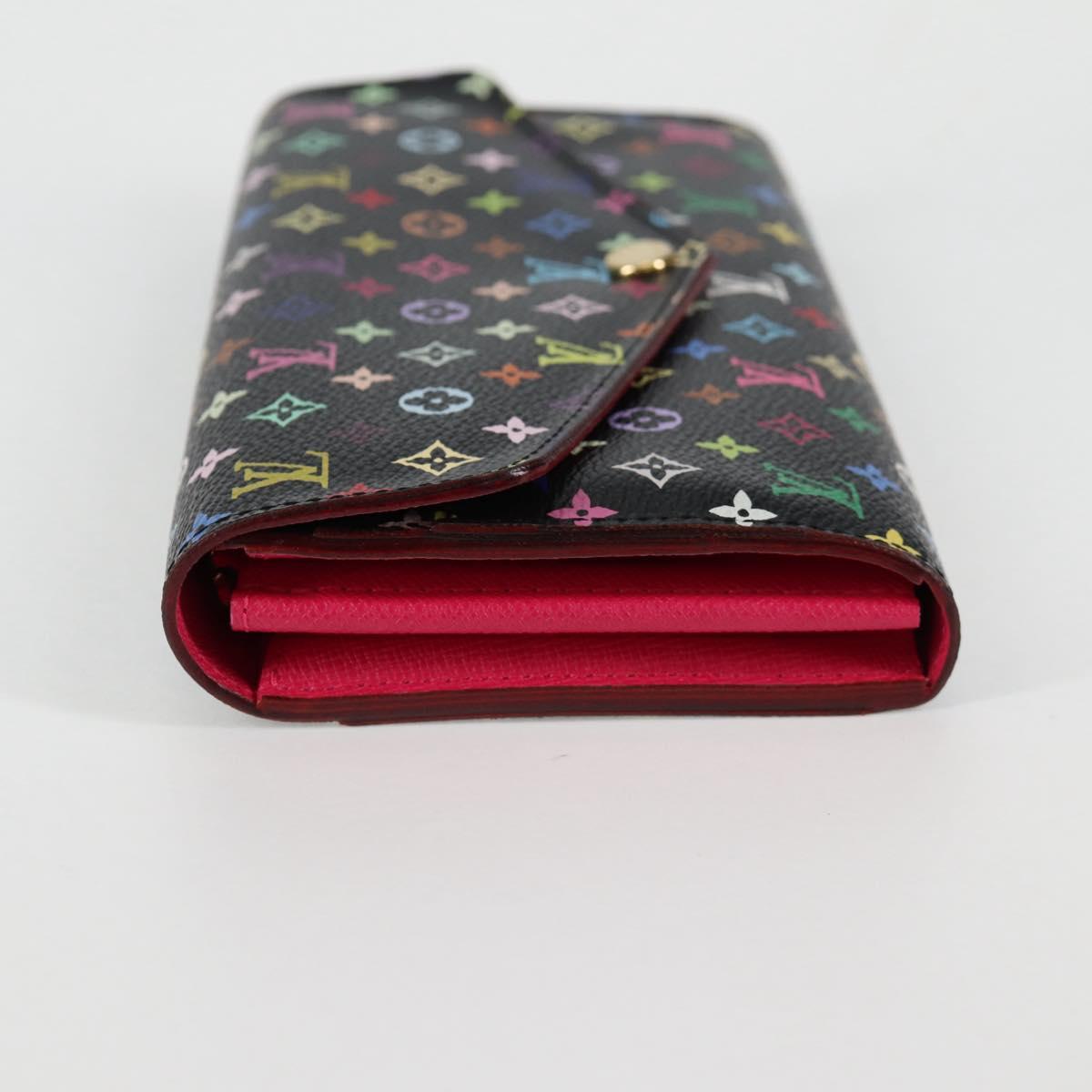 LOUIS VUITTON Multicolor Portefeiulle Sarah Wallet Black M60668 LV Auth 138922V