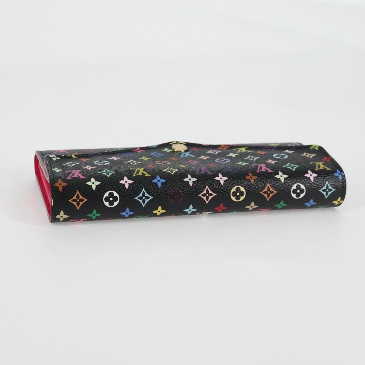 LOUIS VUITTON Multicolor Portefeiulle Sarah Wallet Black M60668 LV Auth 138922V