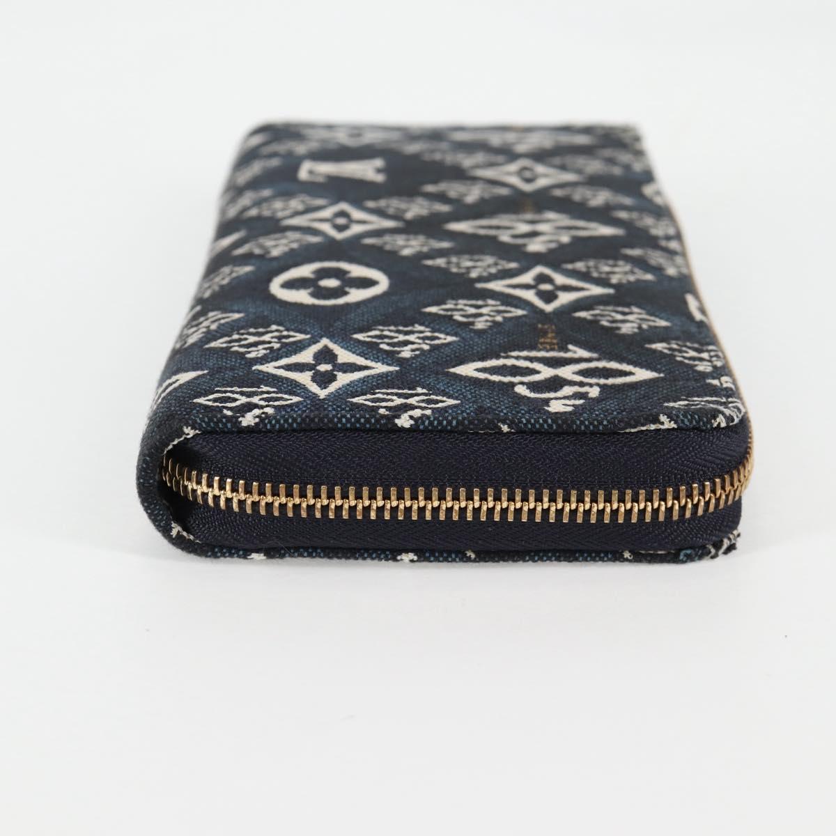 LOUIS VUITTON Monogram Jaguar Zippy Wallet Wallet Blue M80212 LV Auth 138933M