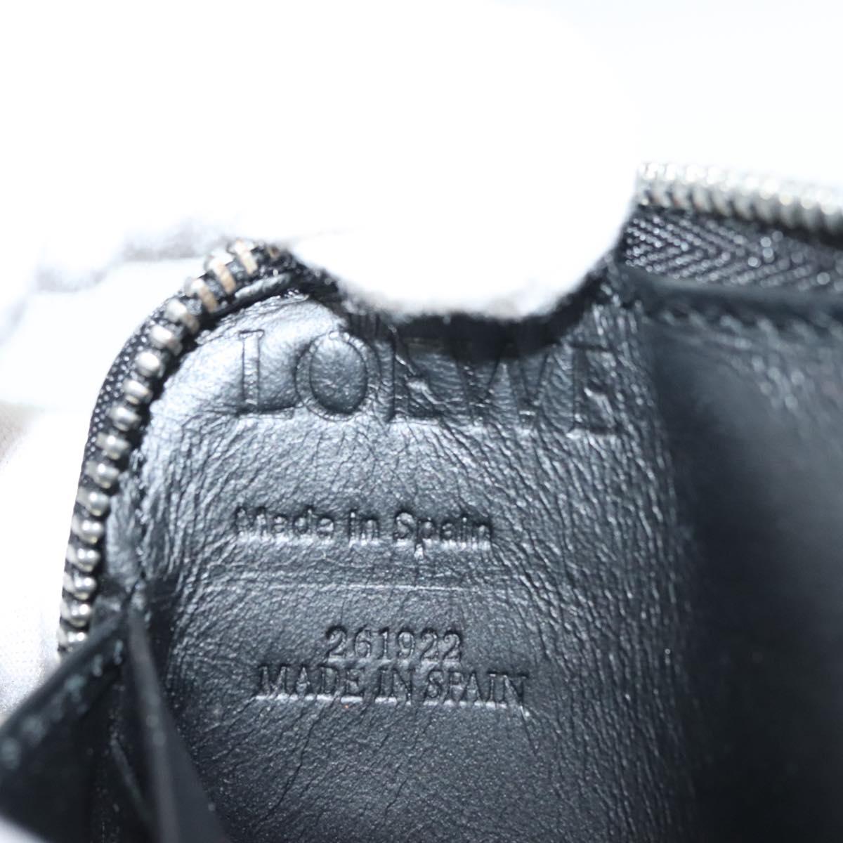 LOEWE Anagram Long Wallet Leather Black Auth 138939