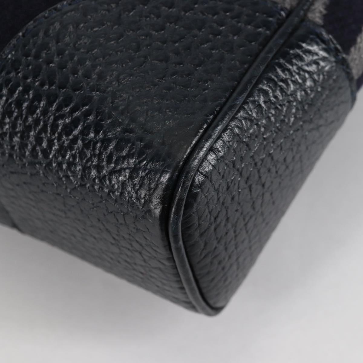 LOUIS VUITTON Cabas Vale Karakoram Hand Bag Wool Navy M95240 LV Auth 138949SAV