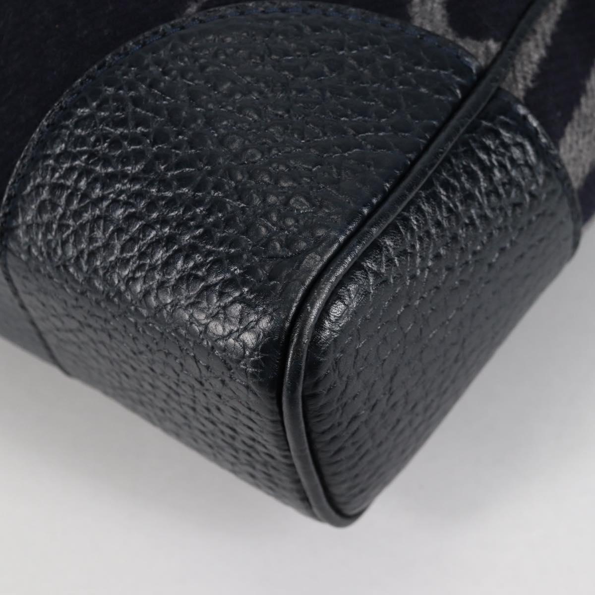 LOUIS VUITTON Cabas Vale Karakoram Hand Bag Wool Navy M95240 LV Auth 138949A