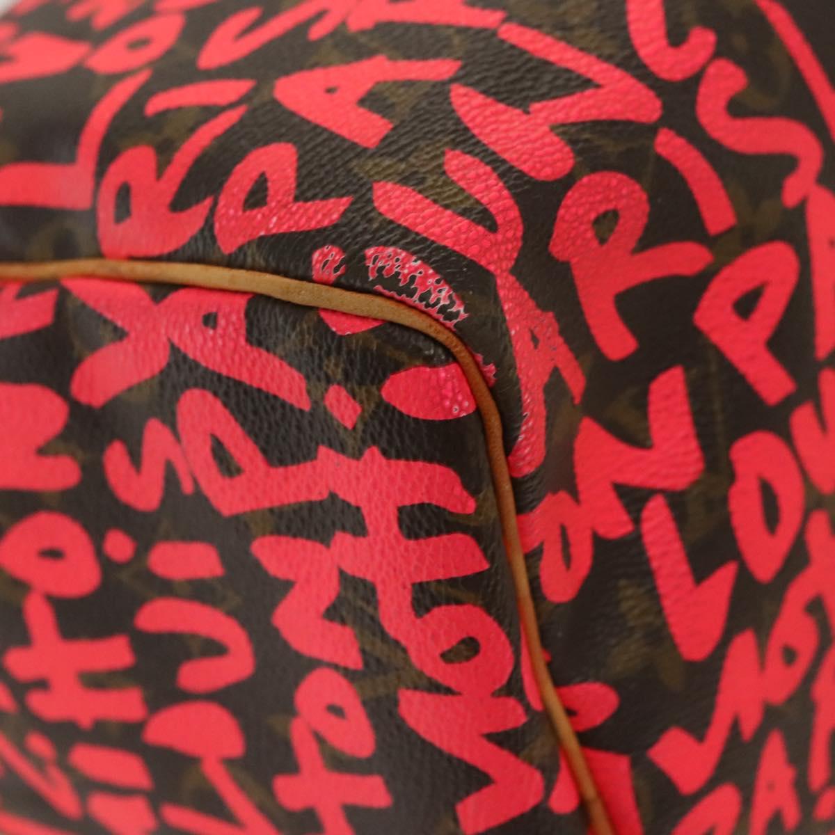 LOUIS VUITTON Monogram Graffiti Speedy 30 Hand Bag Pink M93704 LV Auth 138959A