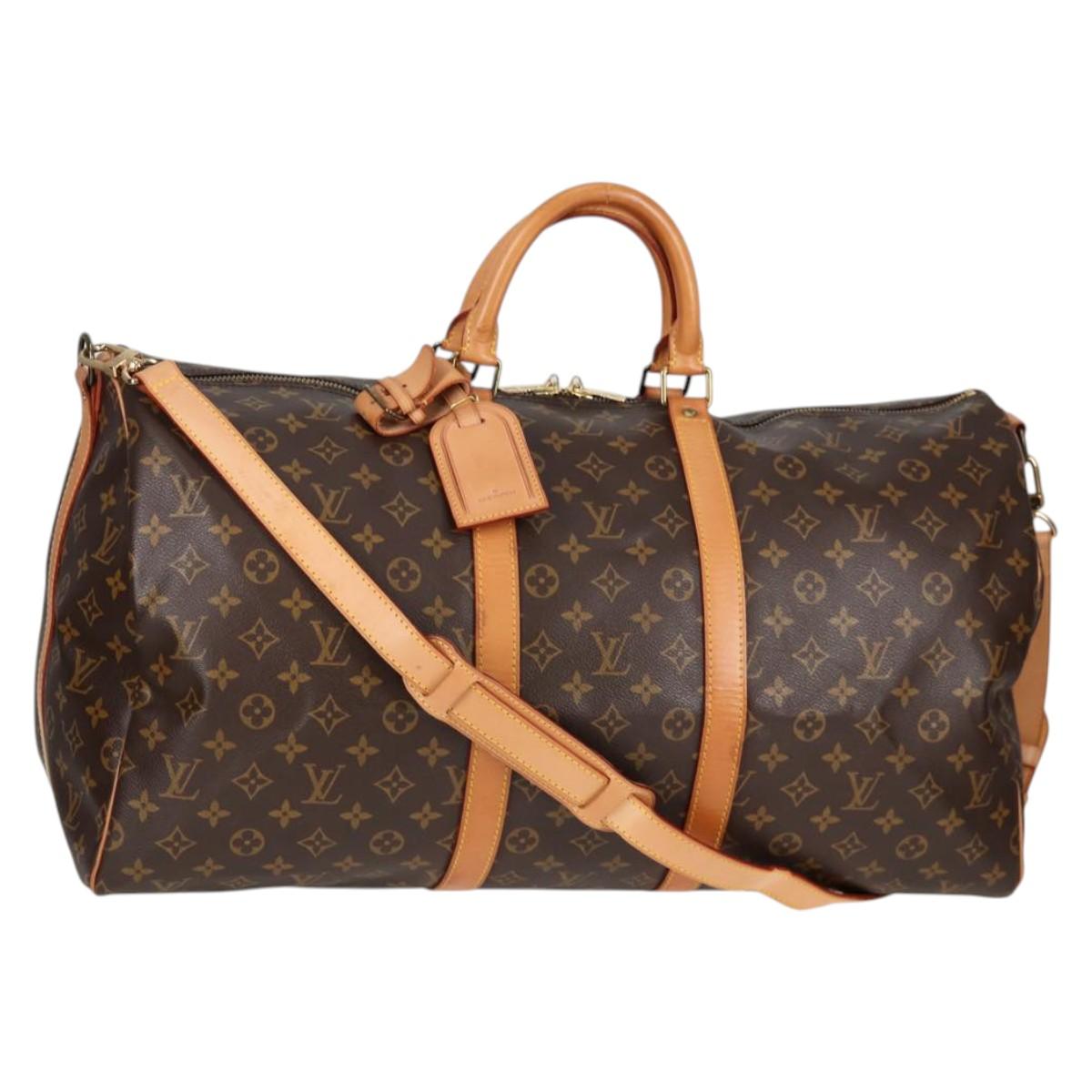 LOUIS VUITTON Monogram Keepall Bandouliere 55 Boston Bag M41414 LV Auth 138960A