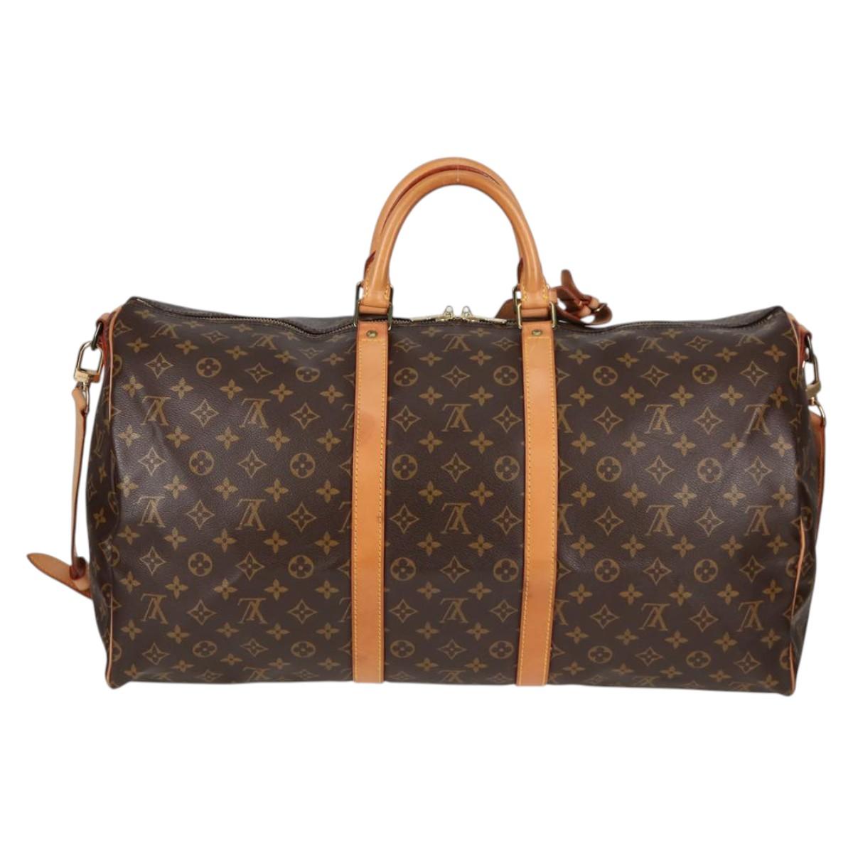 LOUIS VUITTON Monogram Keepall Bandouliere 55 Boston Bag M41414 LV Auth 138960A