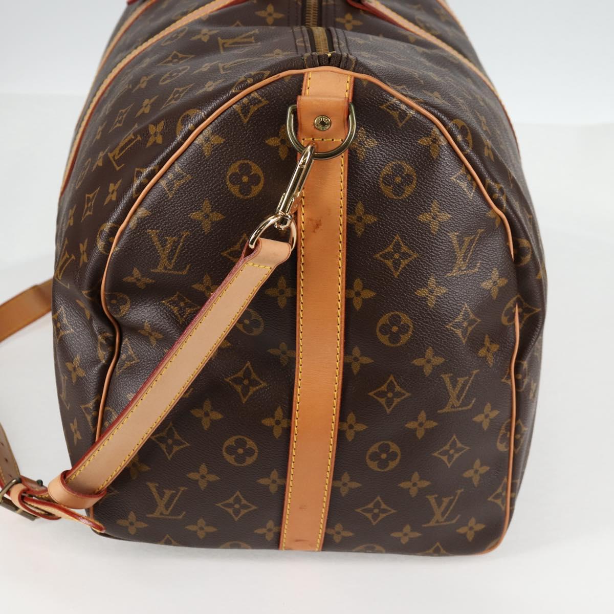 LOUIS VUITTON Monogram Keepall Bandouliere 55 Boston Bag M41414 LV Auth 138960A