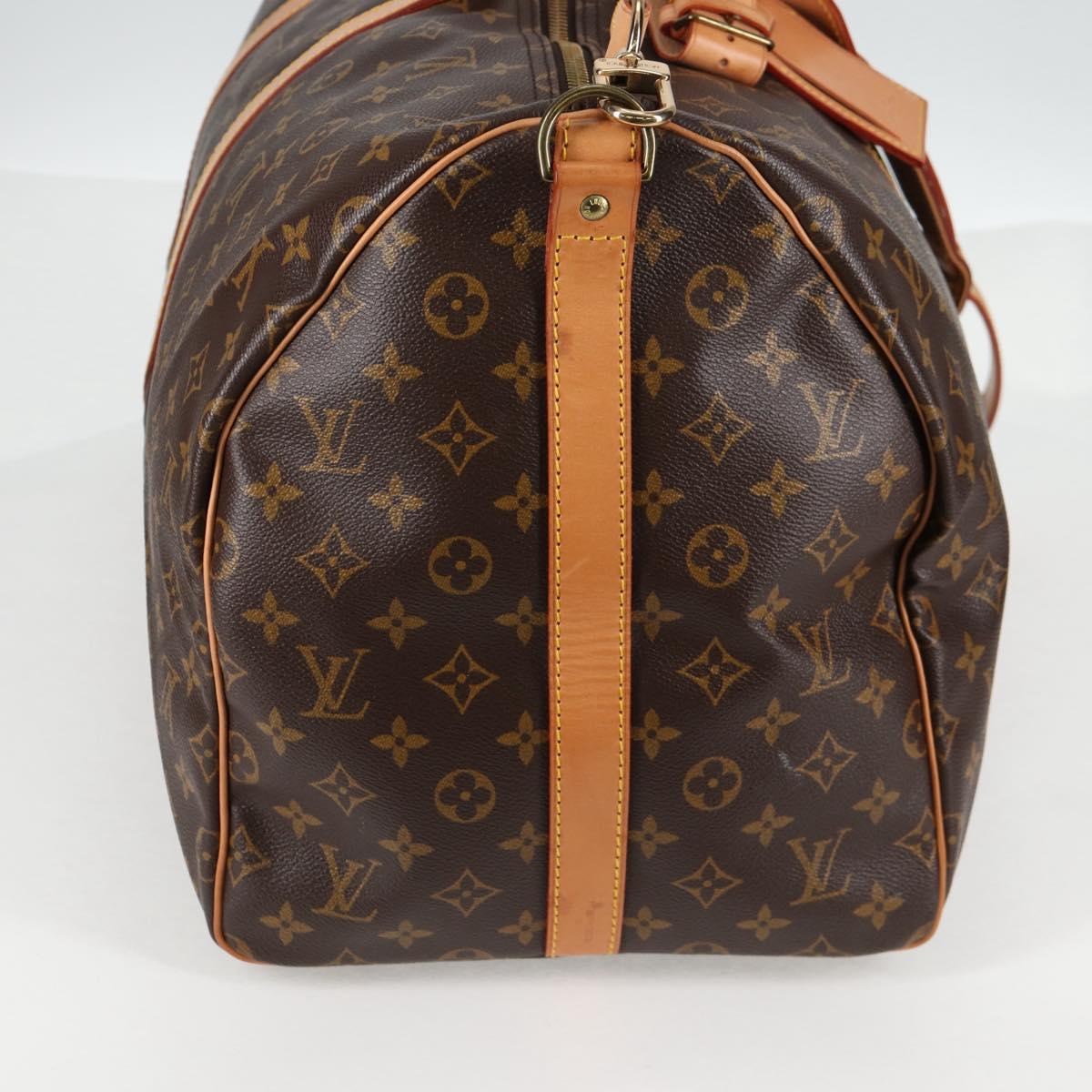 LOUIS VUITTON Monogram Keepall Bandouliere 55 Boston Bag M41414 LV Auth 138960A