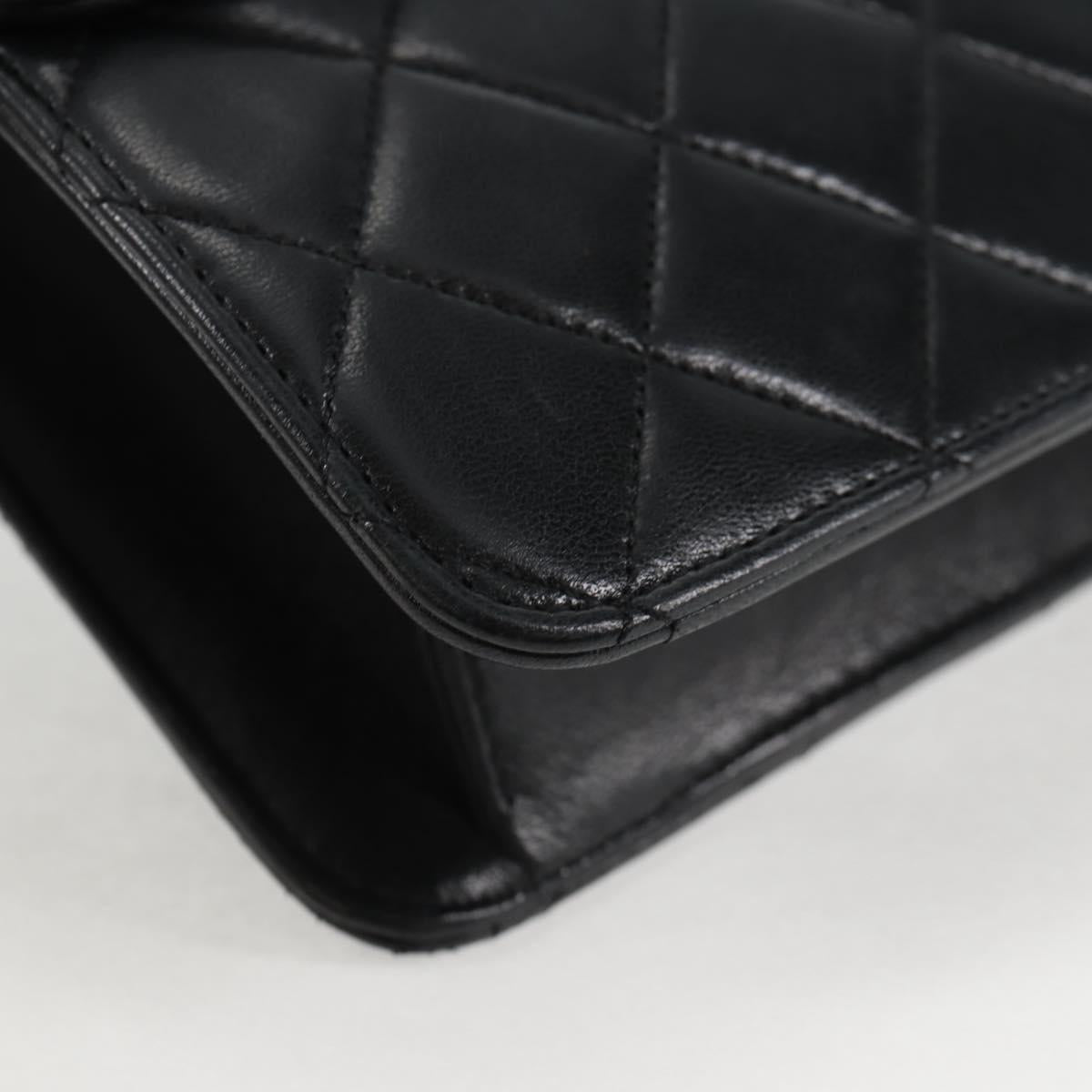 CHANEL Matelasse Double Turn Lock Coco Chain Bag Lamb Skin CC Auth 138976SA