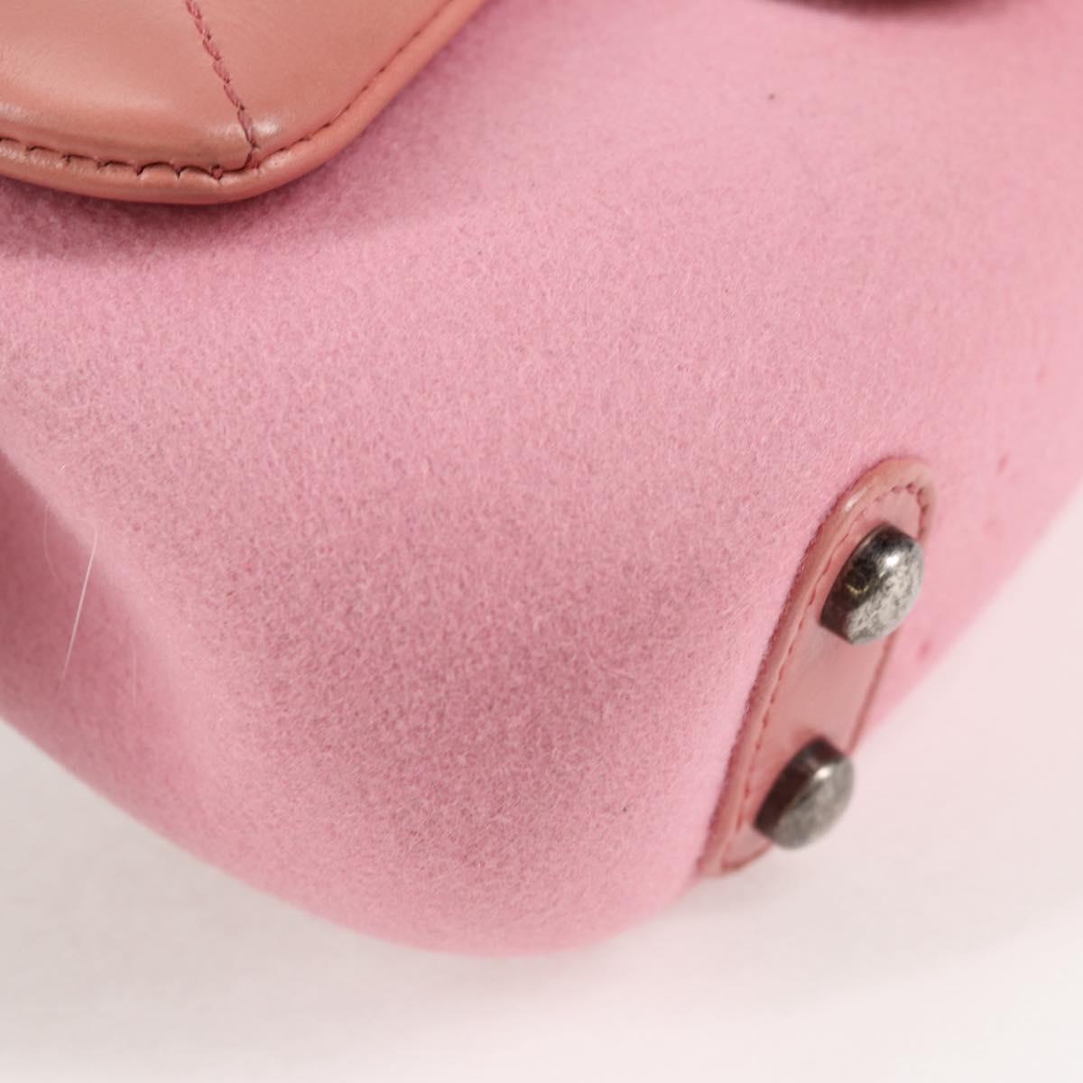 CHANEL Matelasse 20 Chain Shoulder Bag Leather Pink CC Auth 138985A