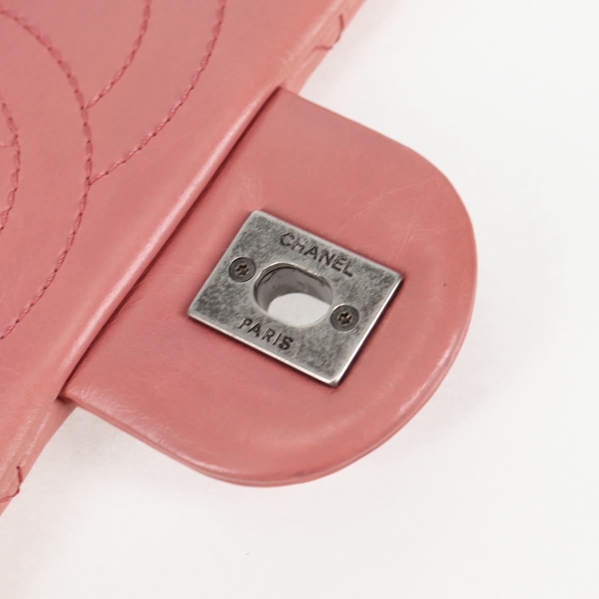 CHANEL Matelasse 20 Chain Shoulder Bag Leather Pink CC Auth 138985A