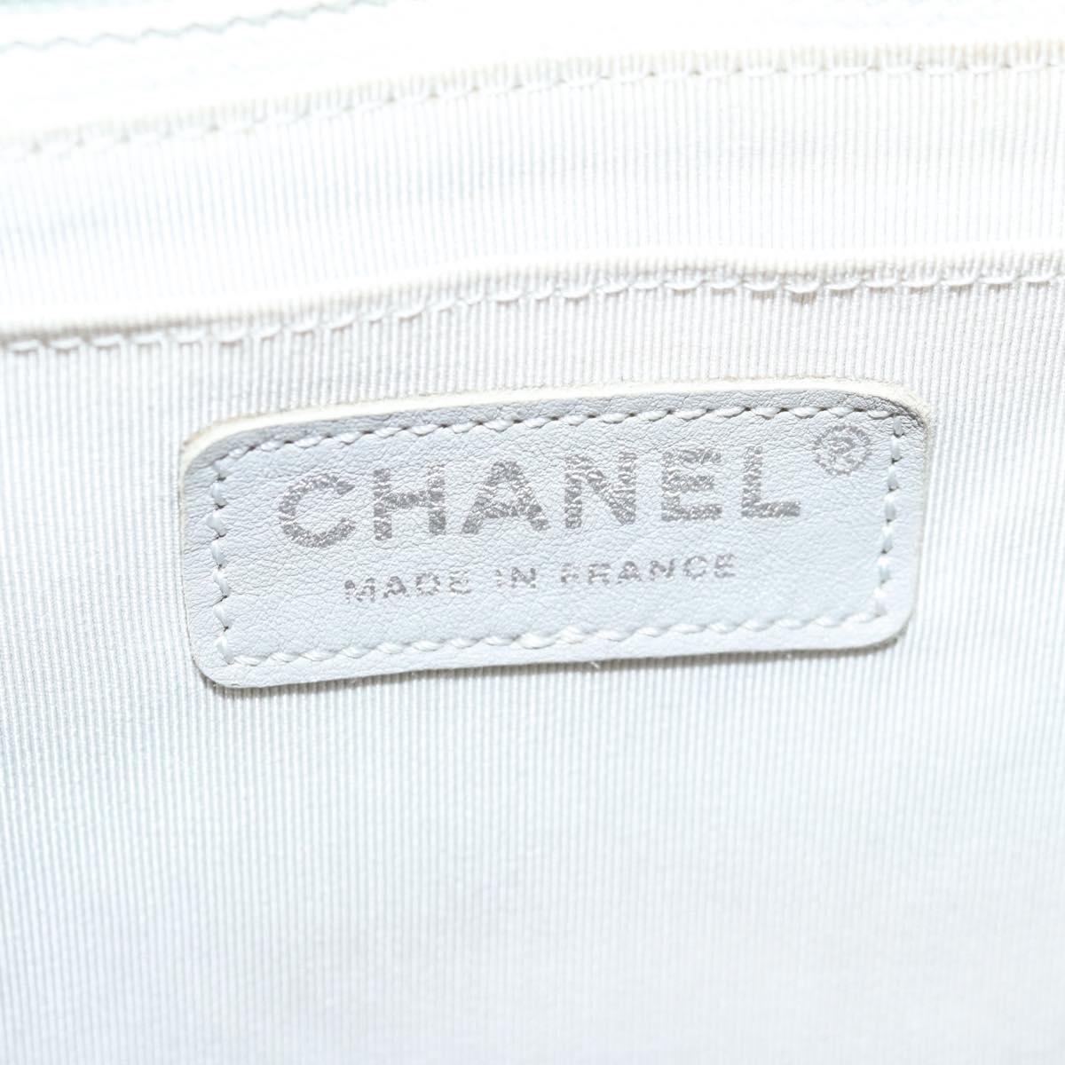 CHANEL Matelasse Camellia Chain Bag Tweed Multicolor Silver CC Auth 138988A