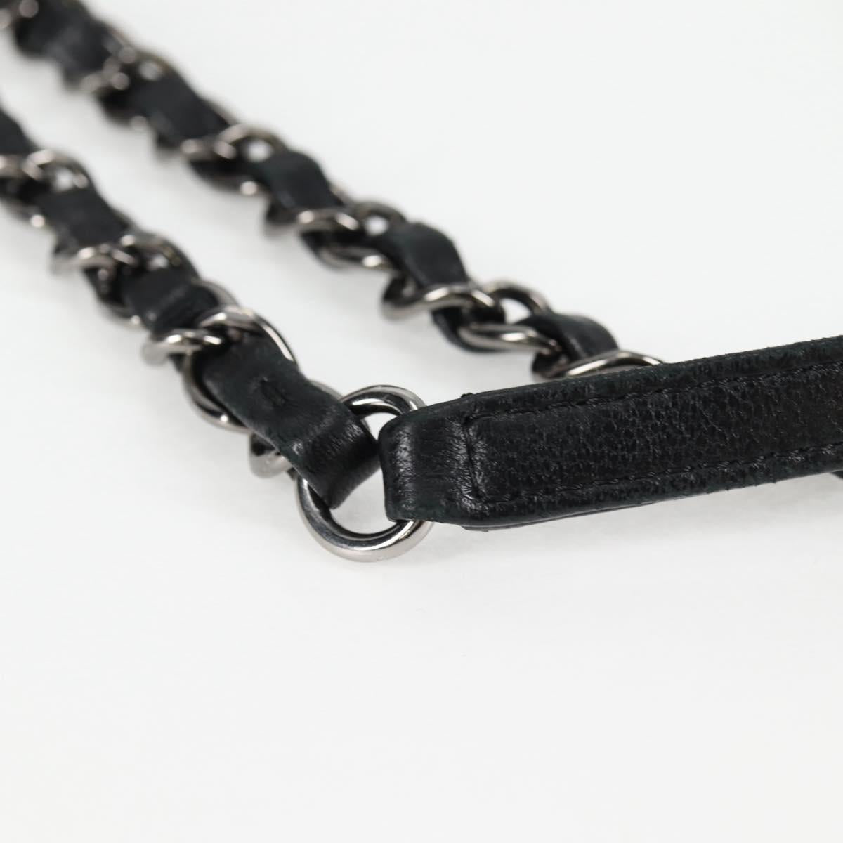 CHANEL Matelasse Camellia Chain Bag Tweed Multicolor Silver CC Auth 138988A