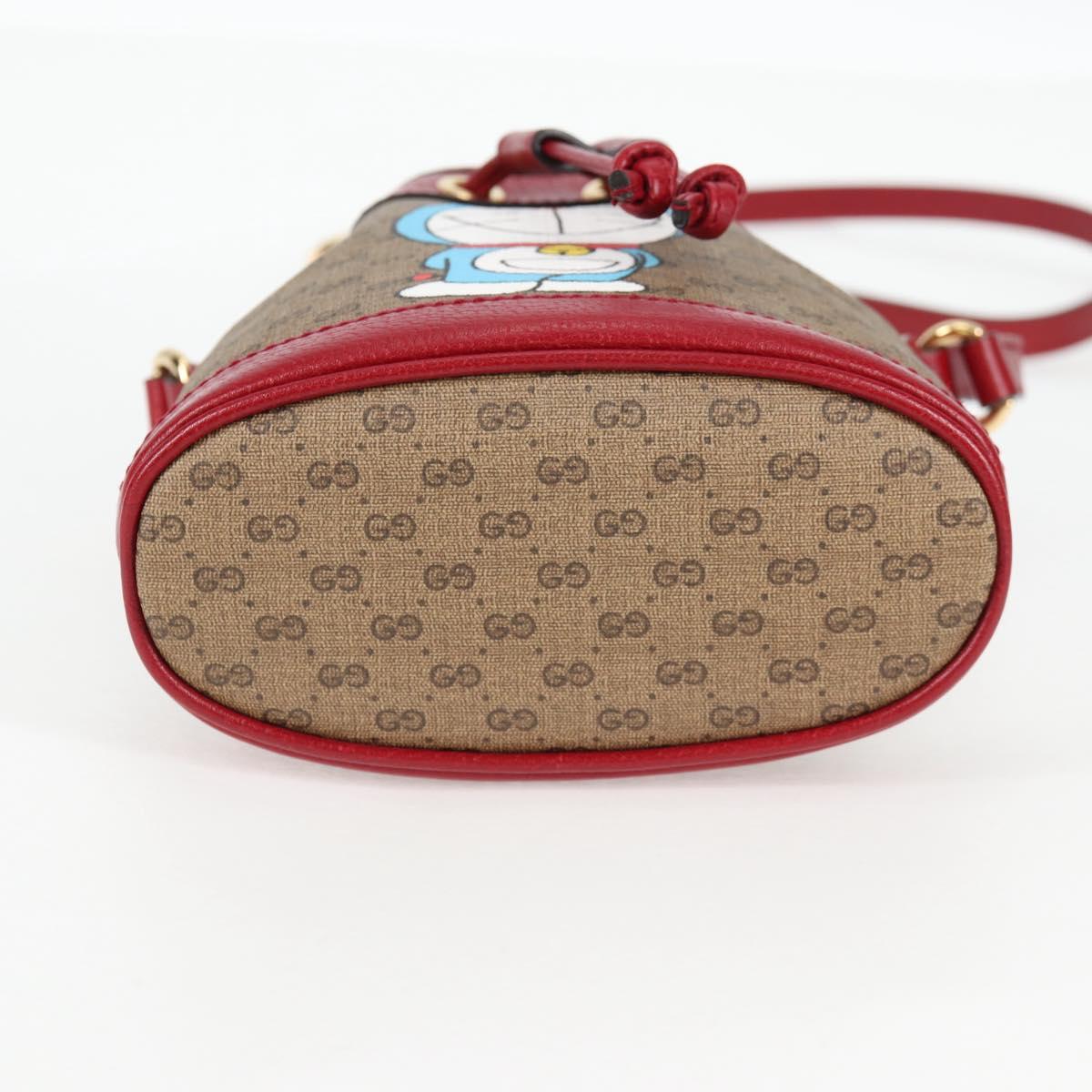 GUCCI Micro GG Supreme Doraemon Collaboration Bag PVC Beige 647801 Auth 138992SAM