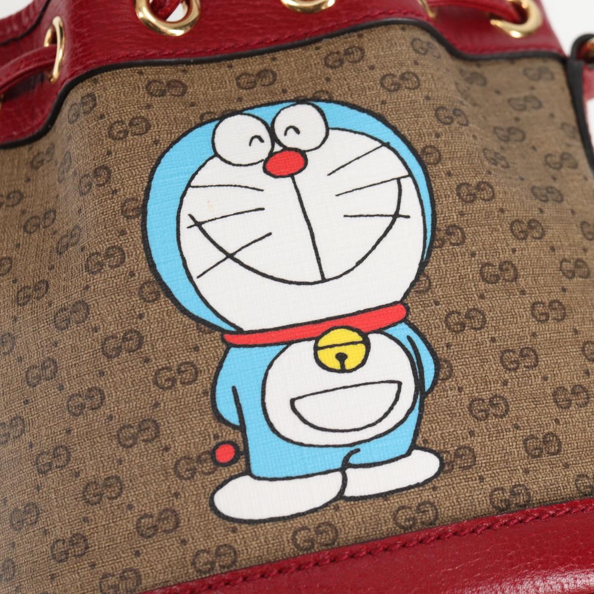 GUCCI Micro GG Supreme Doraemon Collaboration Bag PVC Beige 647801 Auth 138992SAM