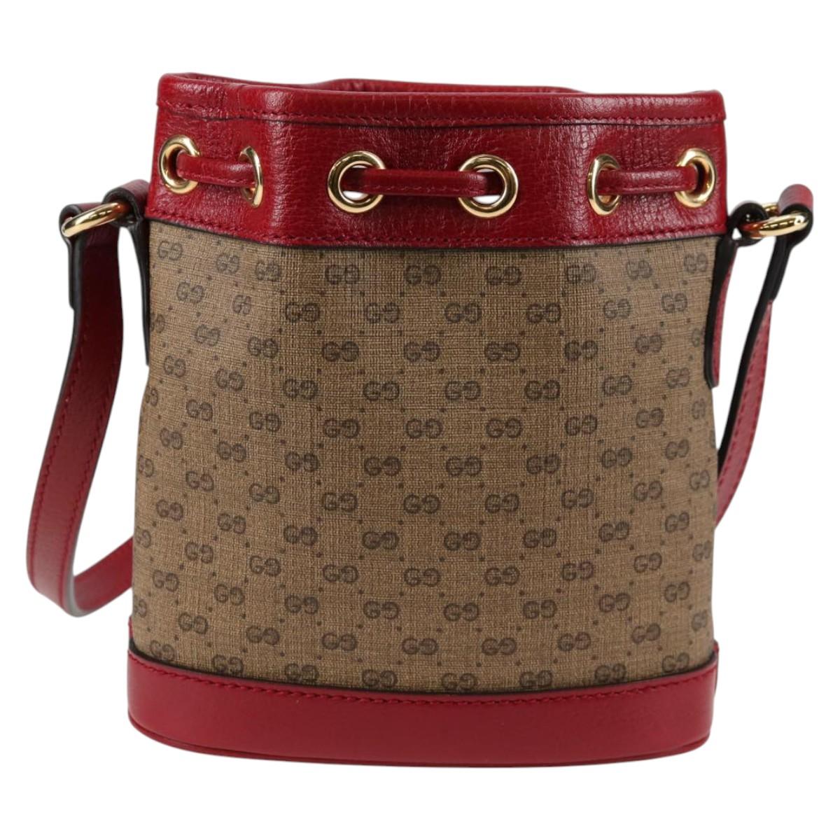 GUCCI Micro GG Supreme Doraemon Collaboration Bag PVC Beige 647801 Auth 138992SAM
