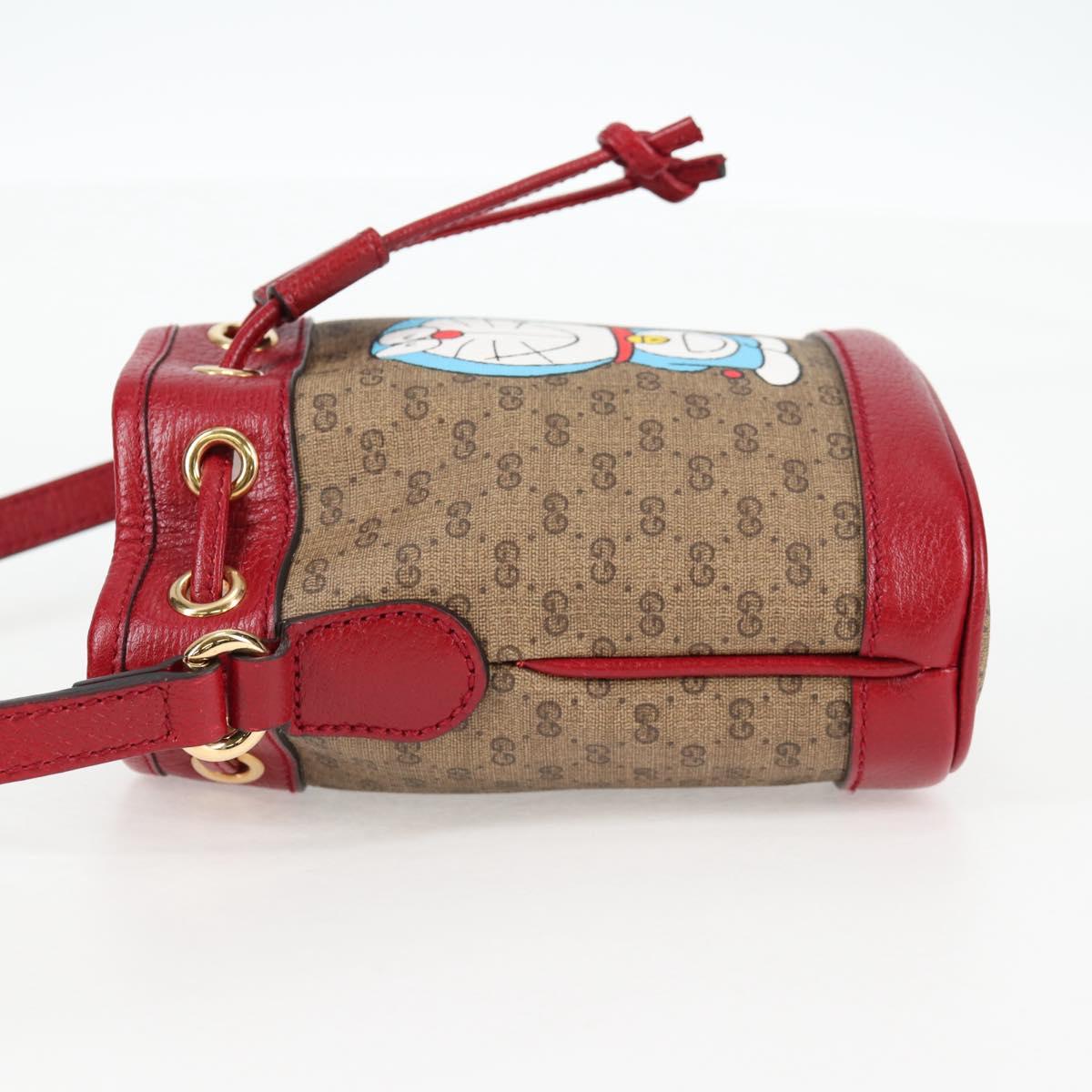 GUCCI Micro GG Supreme Doraemon Collaboration Bag PVC Beige 647801 Auth 138992SAM