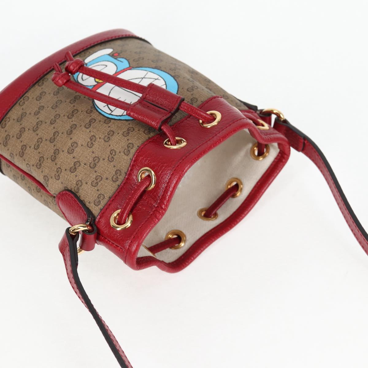 GUCCI Micro GG Supreme Doraemon Collaboration Bag PVC Beige 647801 Auth 138992SAM