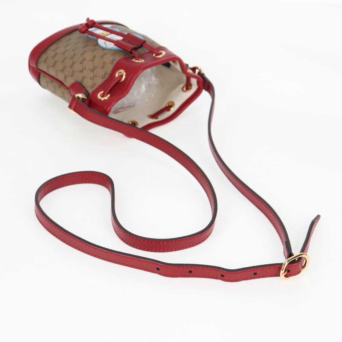GUCCI Micro GG Supreme Doraemon Collaboration Bag PVC Beige 647801 Auth 138992SAM