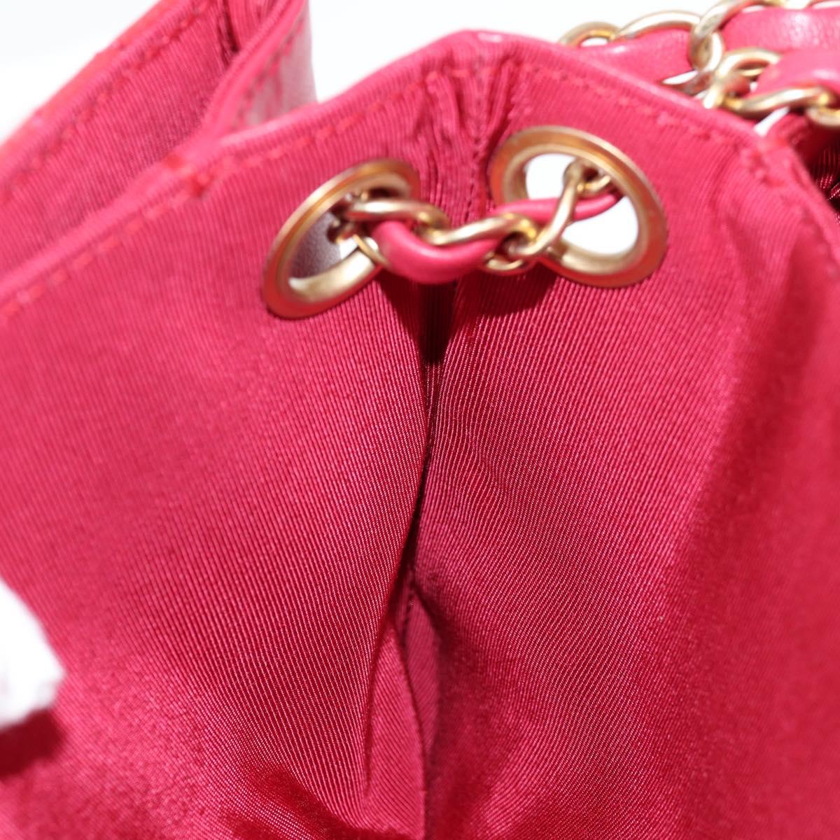 CHANEL Matelasse Chain Shoulder Bag Enamel Pink Gold CC Auth 138996SAM
