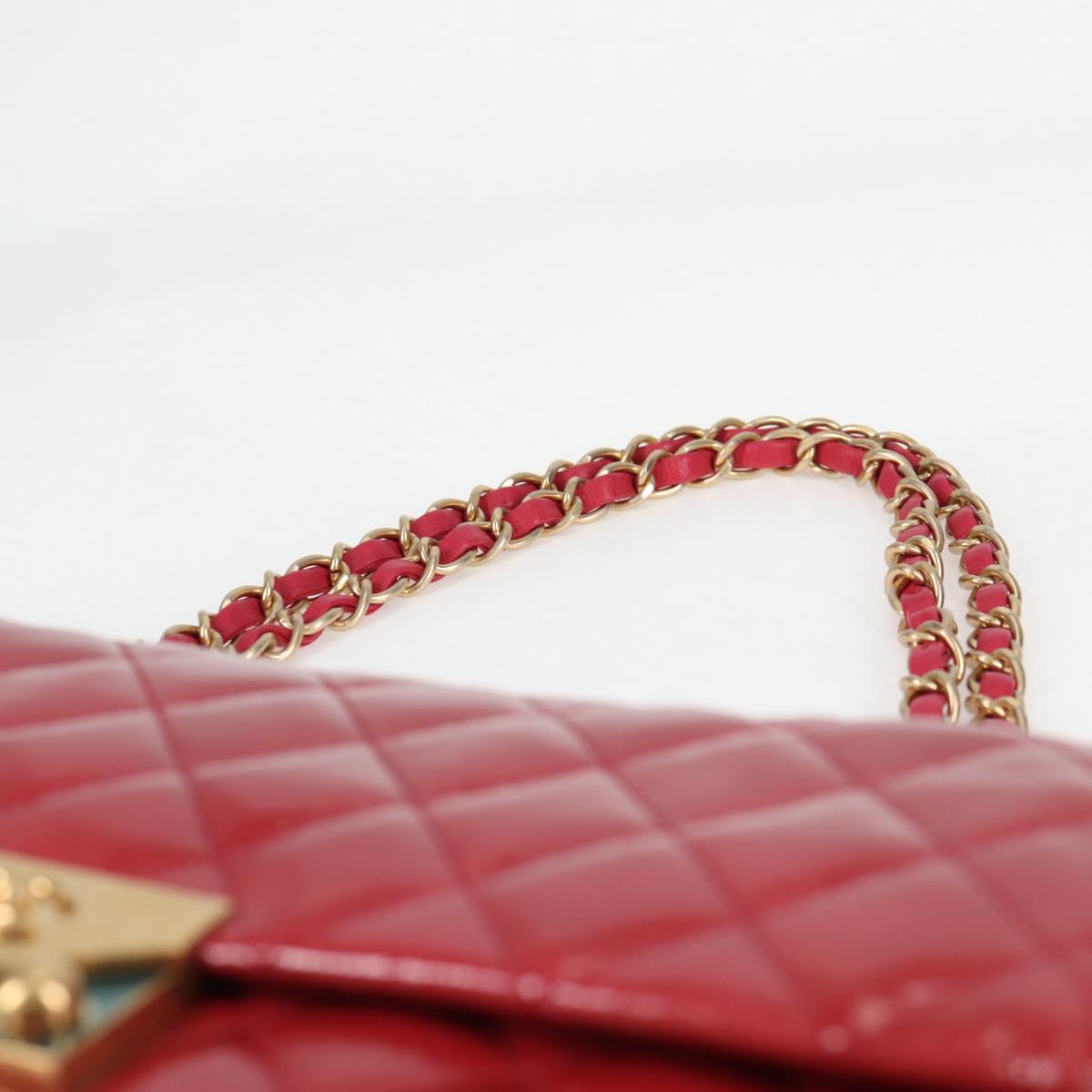 CHANEL Matelasse Chain Shoulder Bag Enamel Pink Gold CC Auth 138996SAM