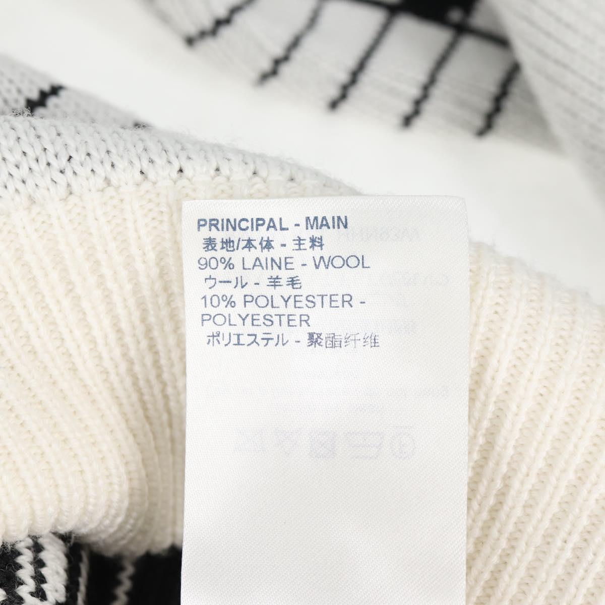 LOUIS VUITTON Knitted Fabrics Musical Note Pattern Wool XS White Auth 139001