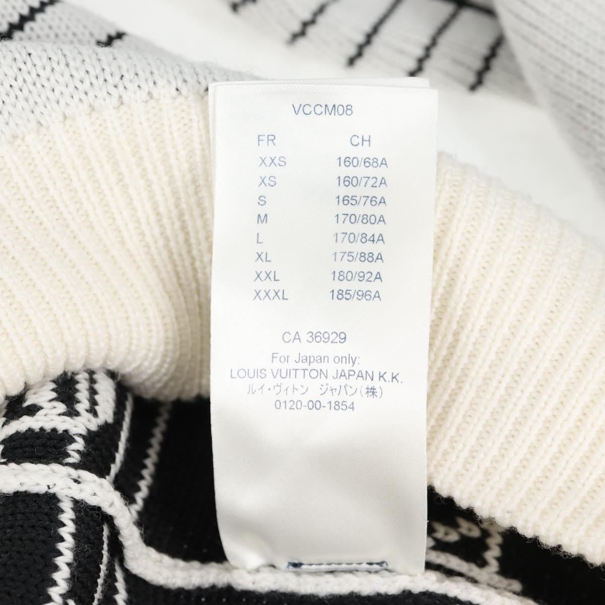 LOUIS VUITTON Knitted Fabrics Musical Note Pattern Wool XS White Auth 139001