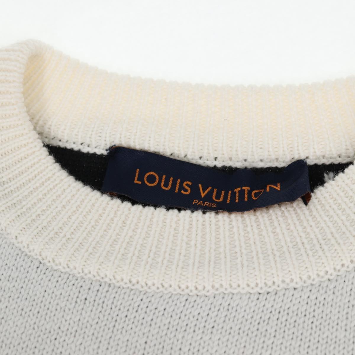 LOUIS VUITTON Knitted Fabrics Musical Note Pattern Wool XS White Auth 139001
