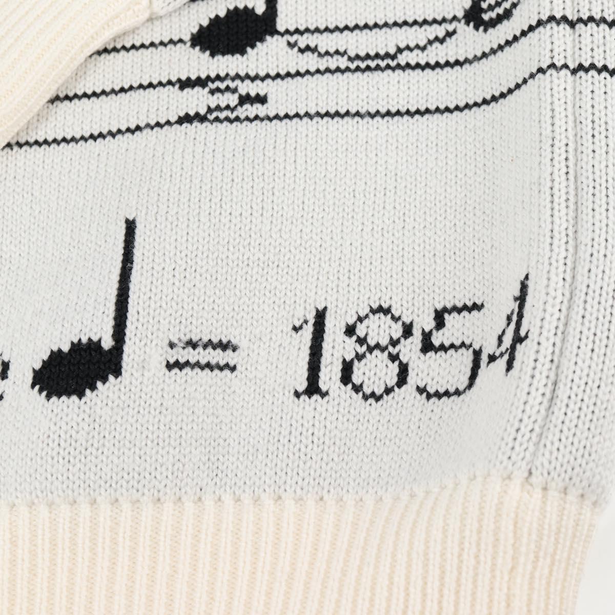 LOUIS VUITTON Knitted Fabrics Musical Note Pattern Wool XS White Auth 139001