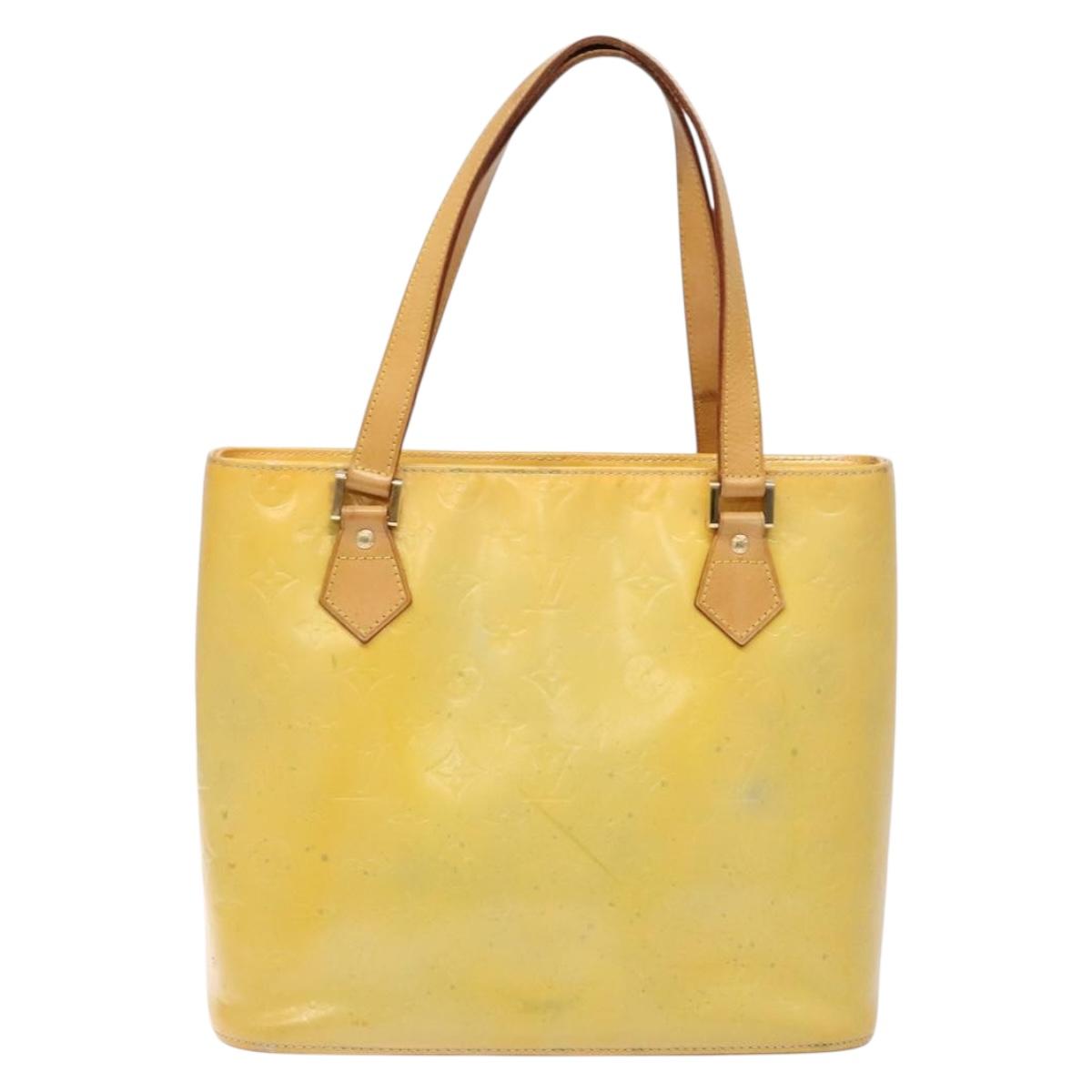 LOUIS VUITTON Monogram Vernis Houston Hand Bag Gris M91053 LV Auth 139004