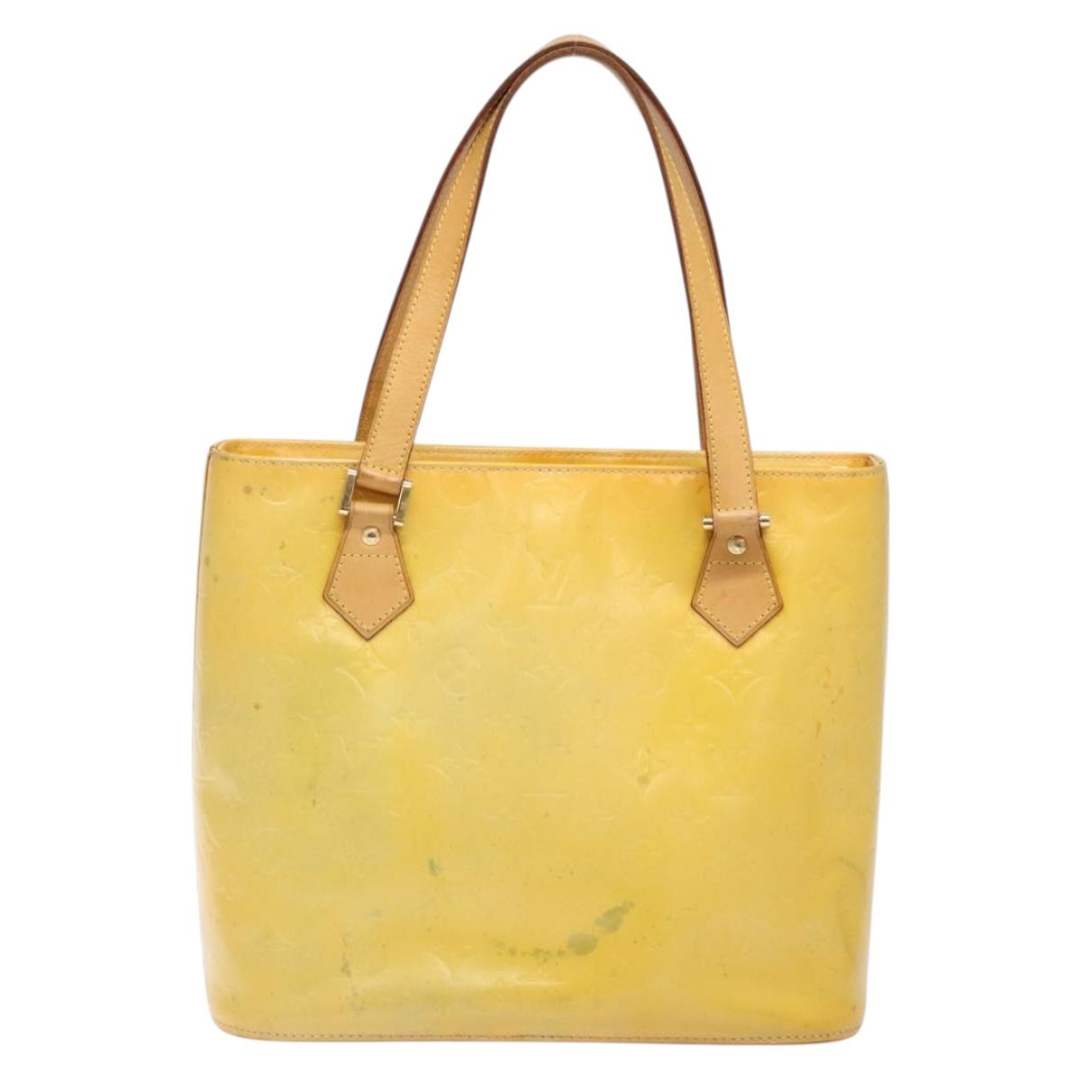 LOUIS VUITTON Monogram Vernis Houston Hand Bag Gris M91053 LV Auth 139004