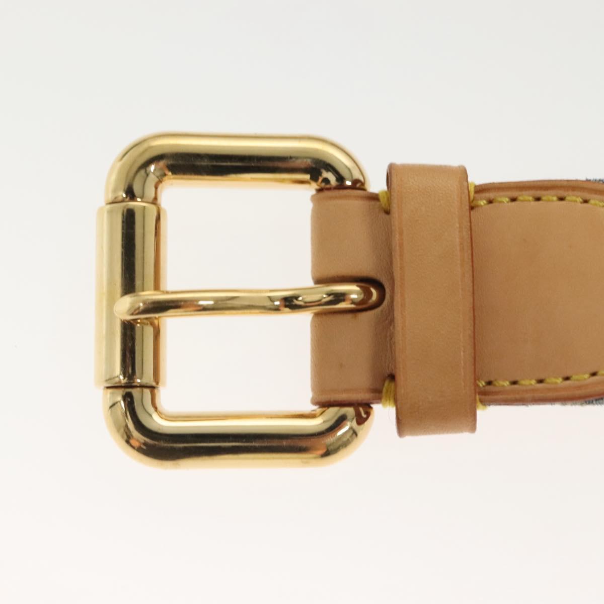LOUIS VUITTON Monogram Denim Ceinture Belt Blue M6921U LV Auth 139005