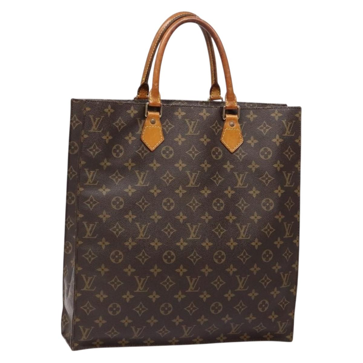 LOUIS VUITTON Monogram Sac Plat Hand Bag M51140 LV Auth 139007