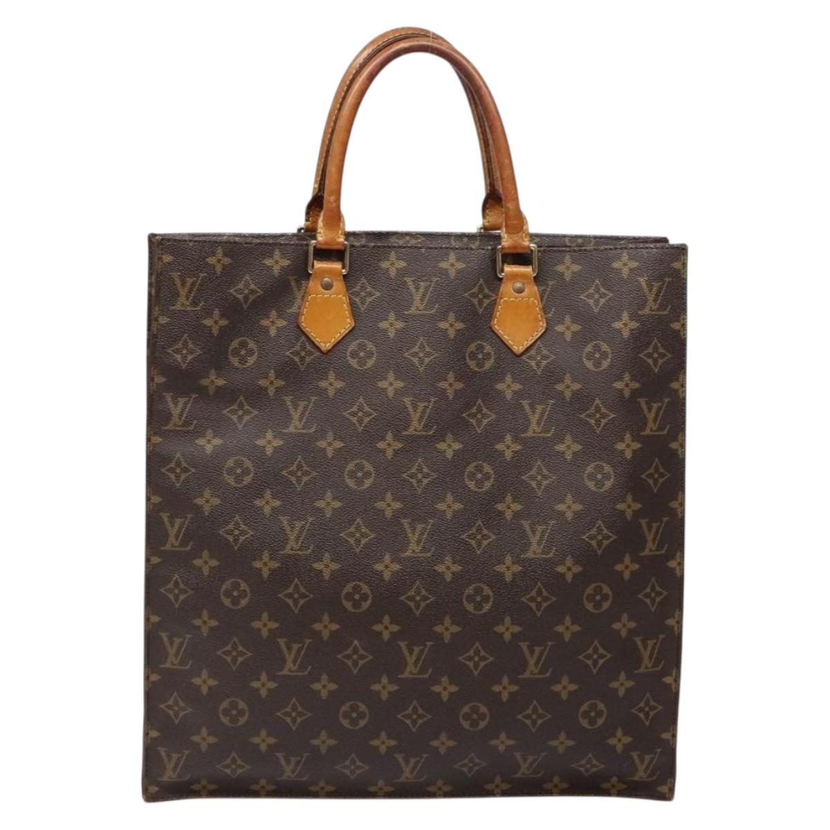 LOUIS VUITTON Monogram Sac Plat Hand Bag M51140 LV Auth 139007
