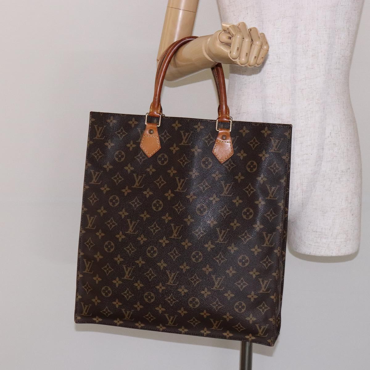LOUIS VUITTON Monogram Sac Plat Hand Bag M51140 LV Auth 139007