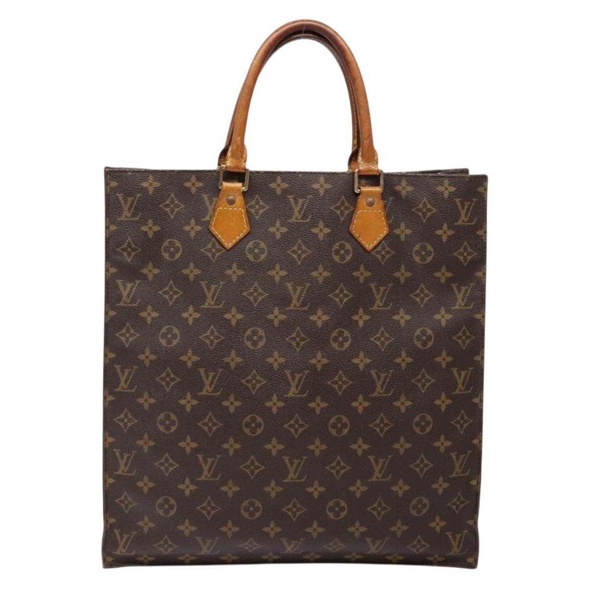 LOUIS VUITTON Monogram Sac Plat Hand Bag M51140 LV Auth 139007