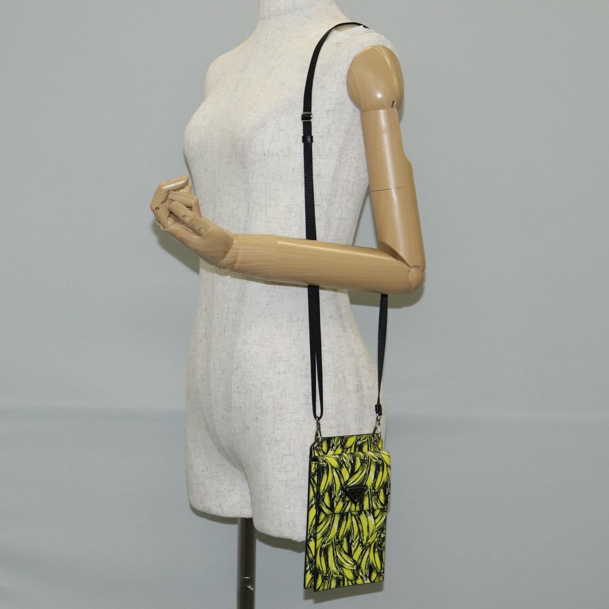 PRADA Smartphone Case Pouch Safiano Yellow 2ZH068 Auth 139022M