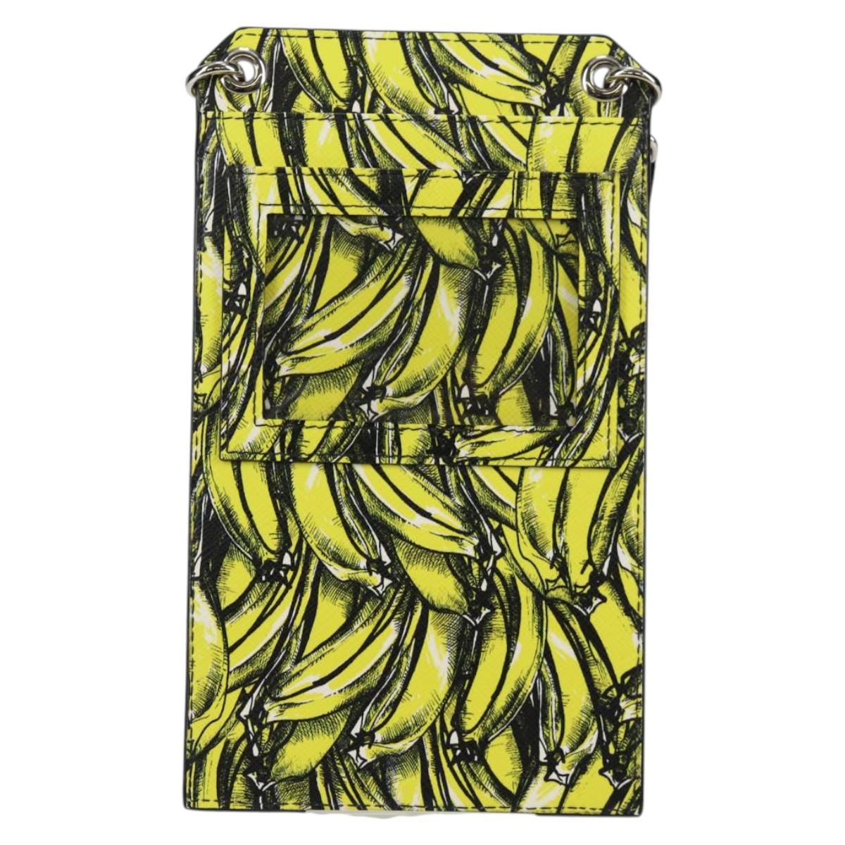 PRADA Smartphone Case Pouch Safiano Yellow 2ZH068 Auth 139022M